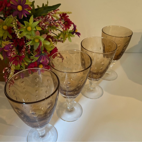 vintage amber wine glasses Dining Sunrise Fog Amberbrown Thick Wine